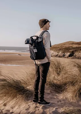 'The Traveller' Recycled Laptop Backpack in Navy