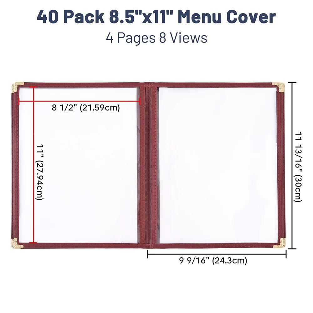 TheLAShop 8-1/2"x11" Menu Covers Plastic Menu Holders 8 View 40ct/pk