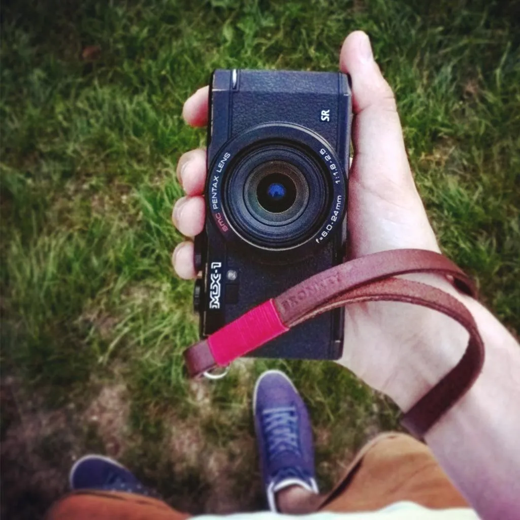 Tokyo #202 - Brown & Red leather camera strap