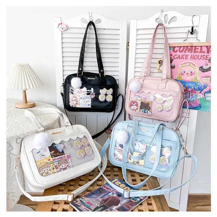 Transparent Front Kawaii School Shoulder Bag