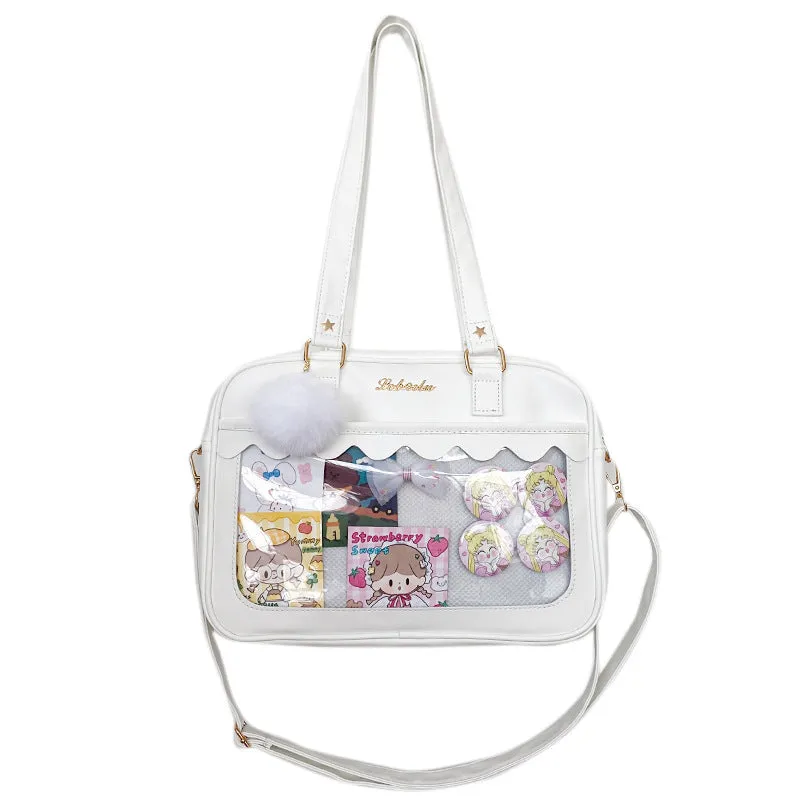 Transparent Front Kawaii School Shoulder Bag