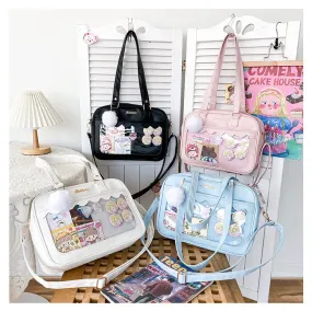 Transparent Front Kawaii School Shoulder Bag