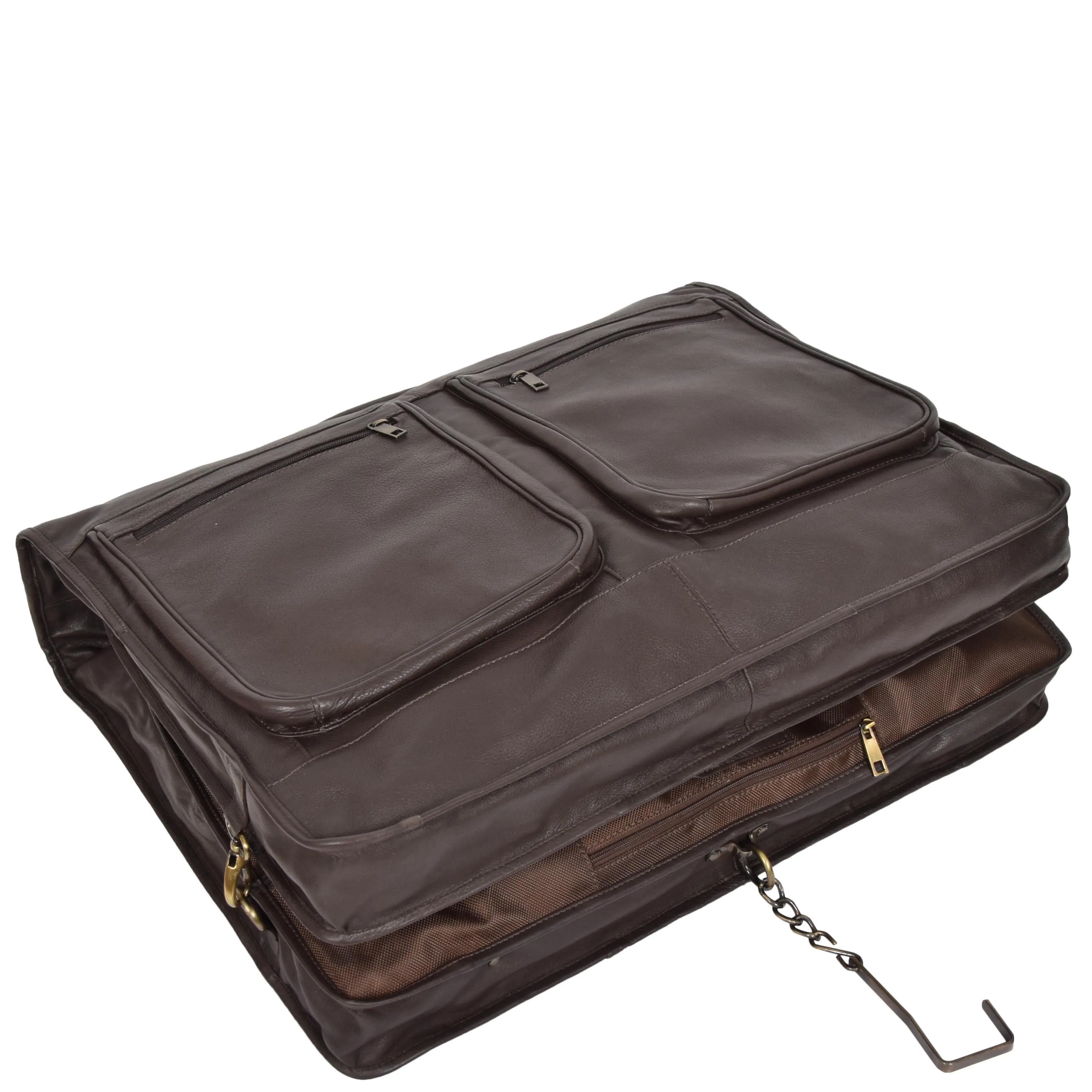 Travel Weekend Leather Suit Carrier Canico Brown