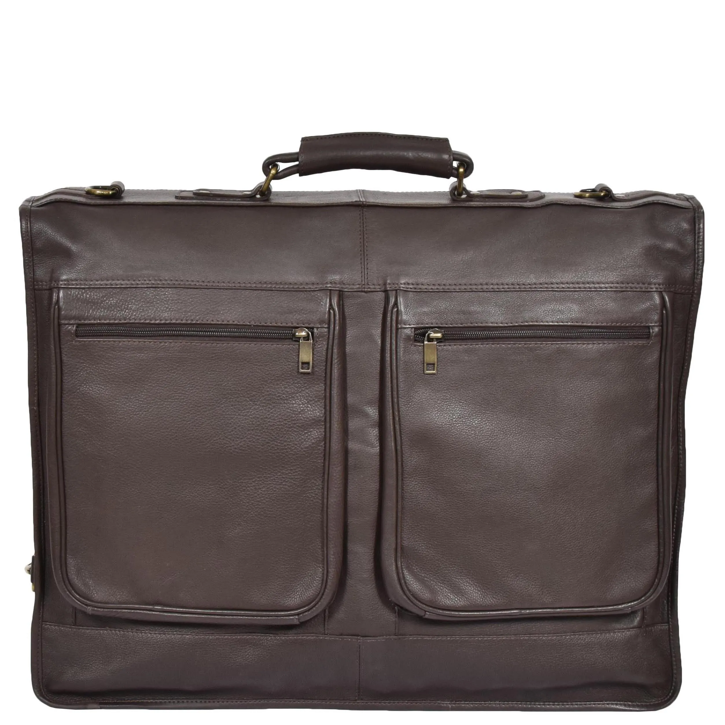 Travel Weekend Leather Suit Carrier Canico Brown