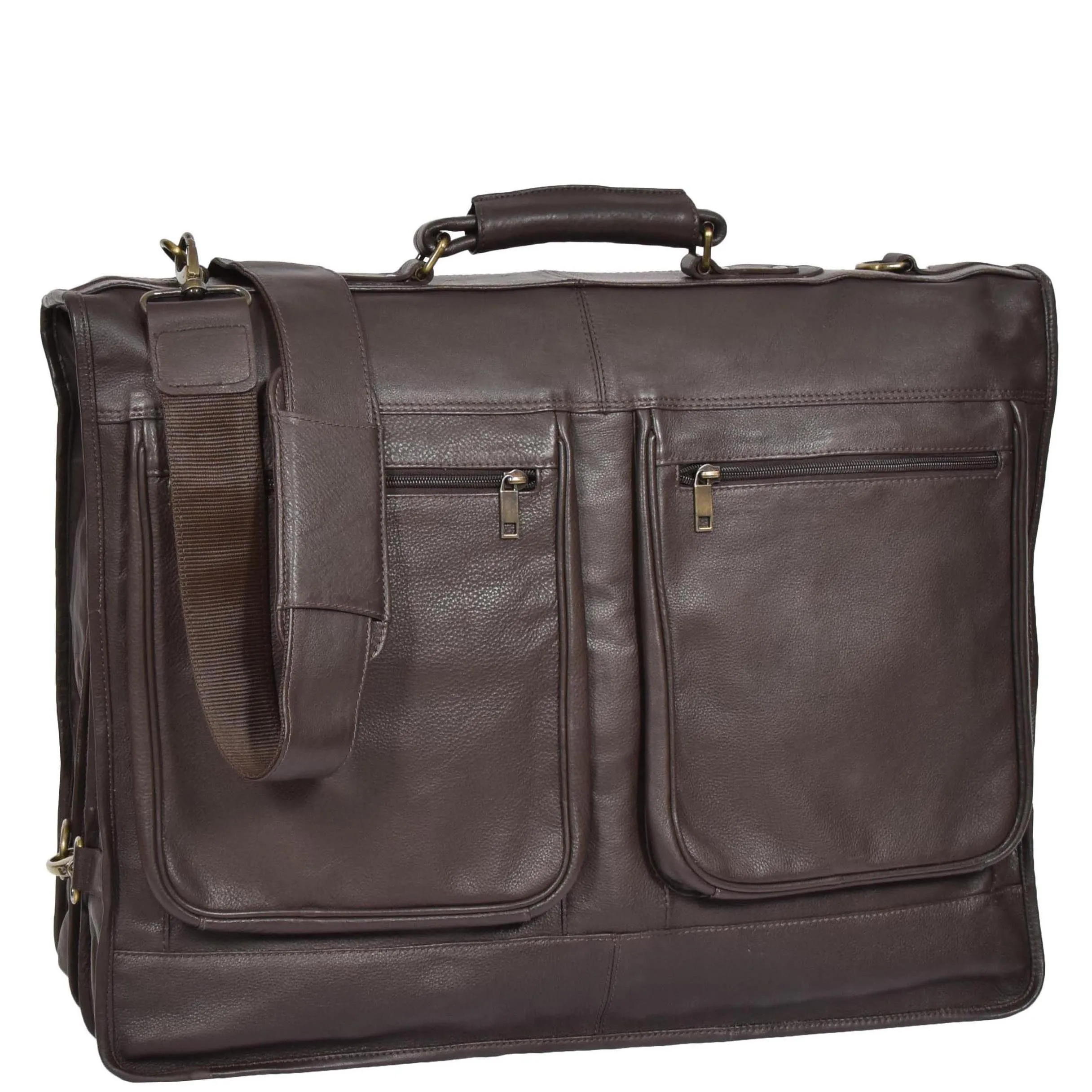 Travel Weekend Leather Suit Carrier Canico Brown