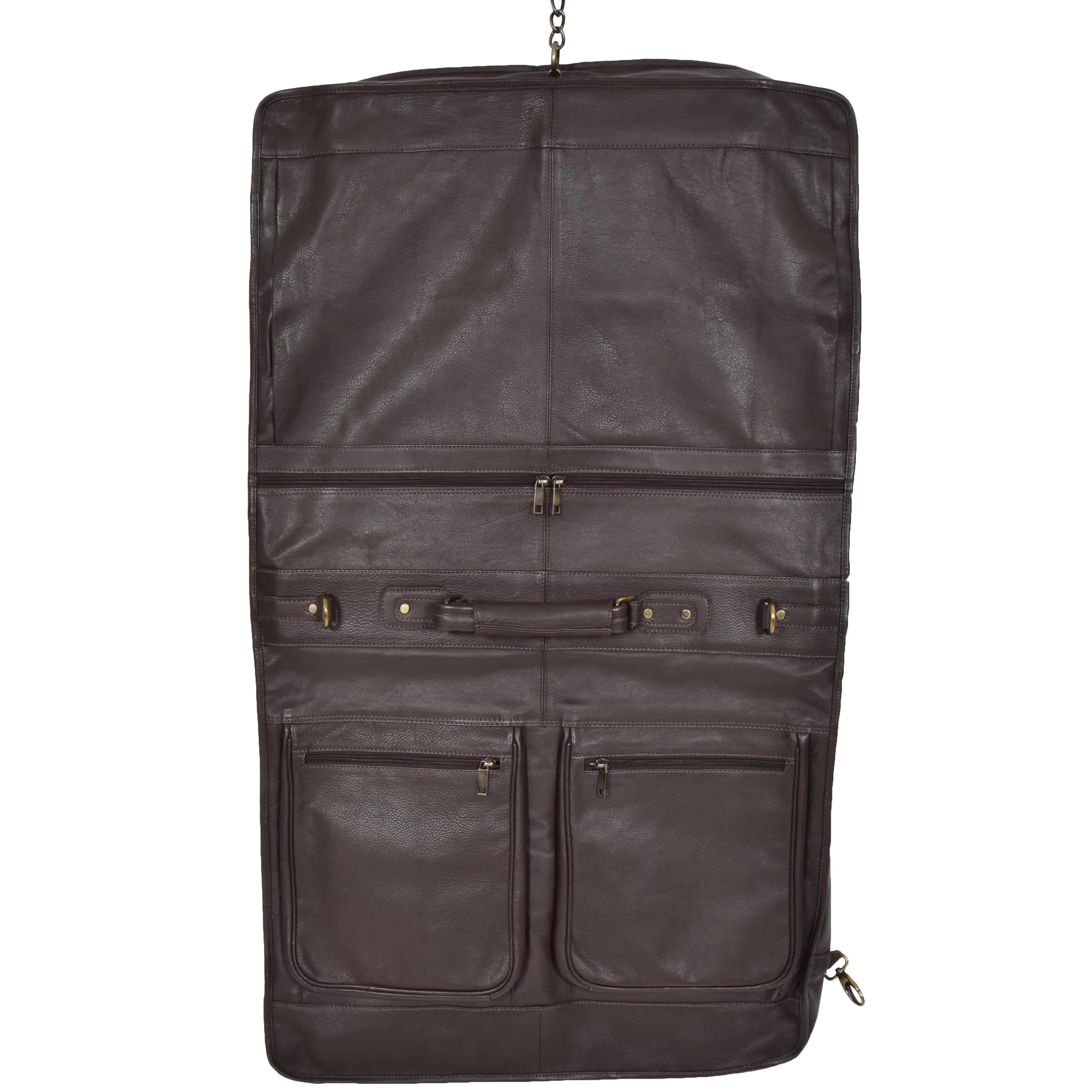 Travel Weekend Leather Suit Carrier Canico Brown