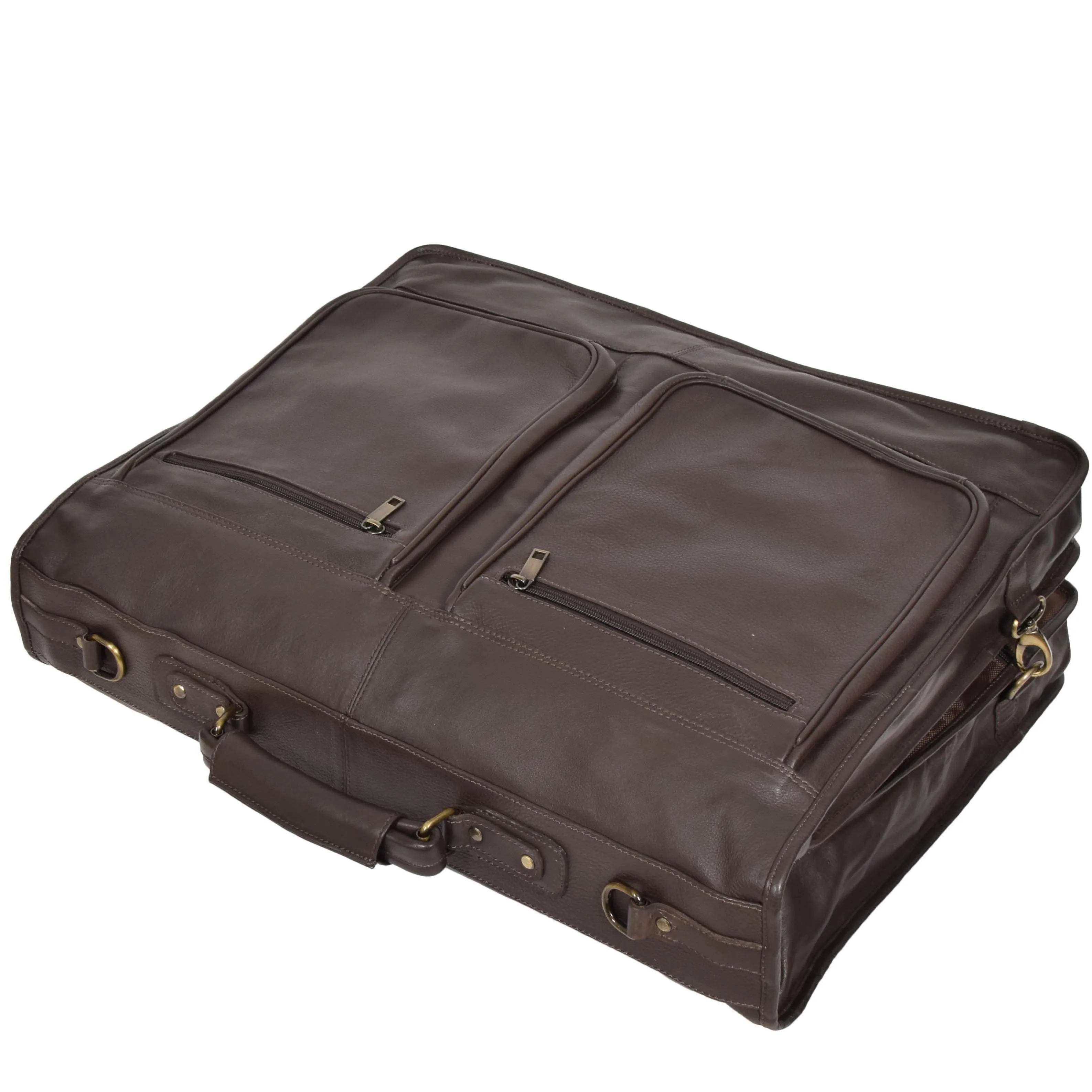 Travel Weekend Leather Suit Carrier Canico Brown