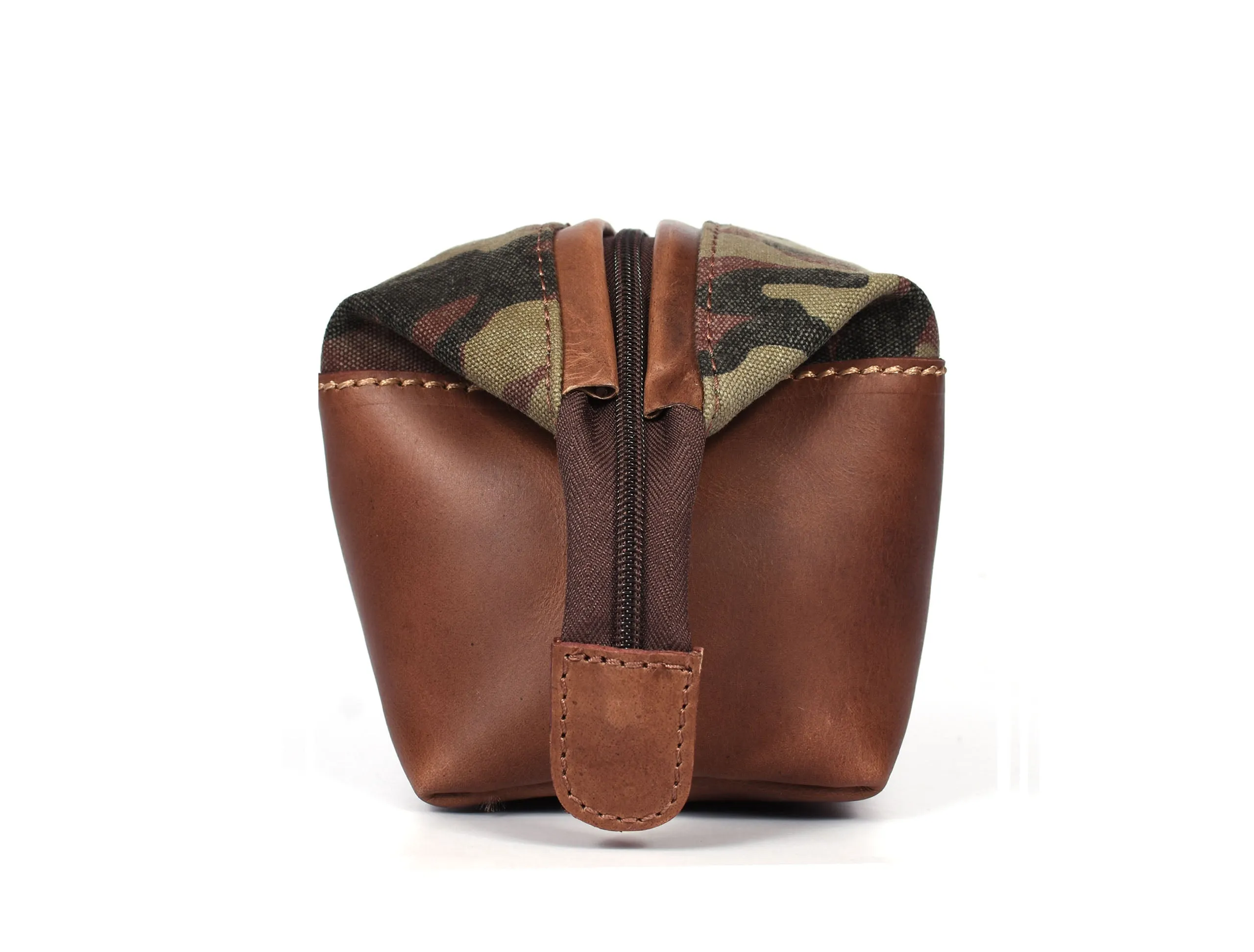 Tyler Leather Camouflage Toiletry Bag -  Camo Green