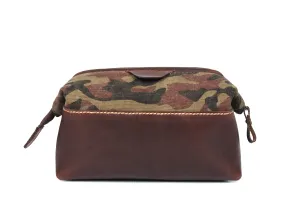 Tyler Leather Camouflage Toiletry Bag -  Camo Green