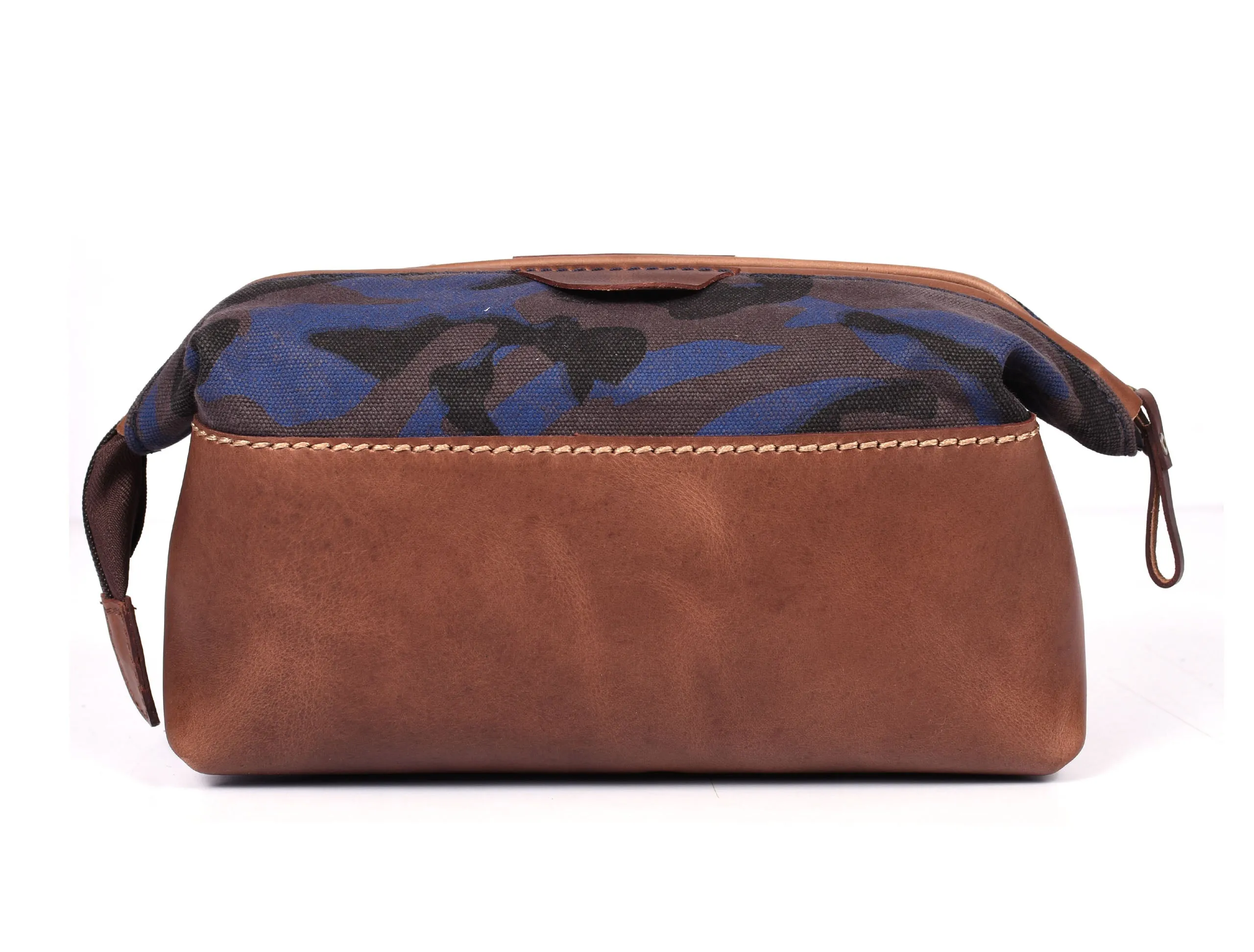 Tyler Leather Camouflage Toiletry Bag -  Camo Green