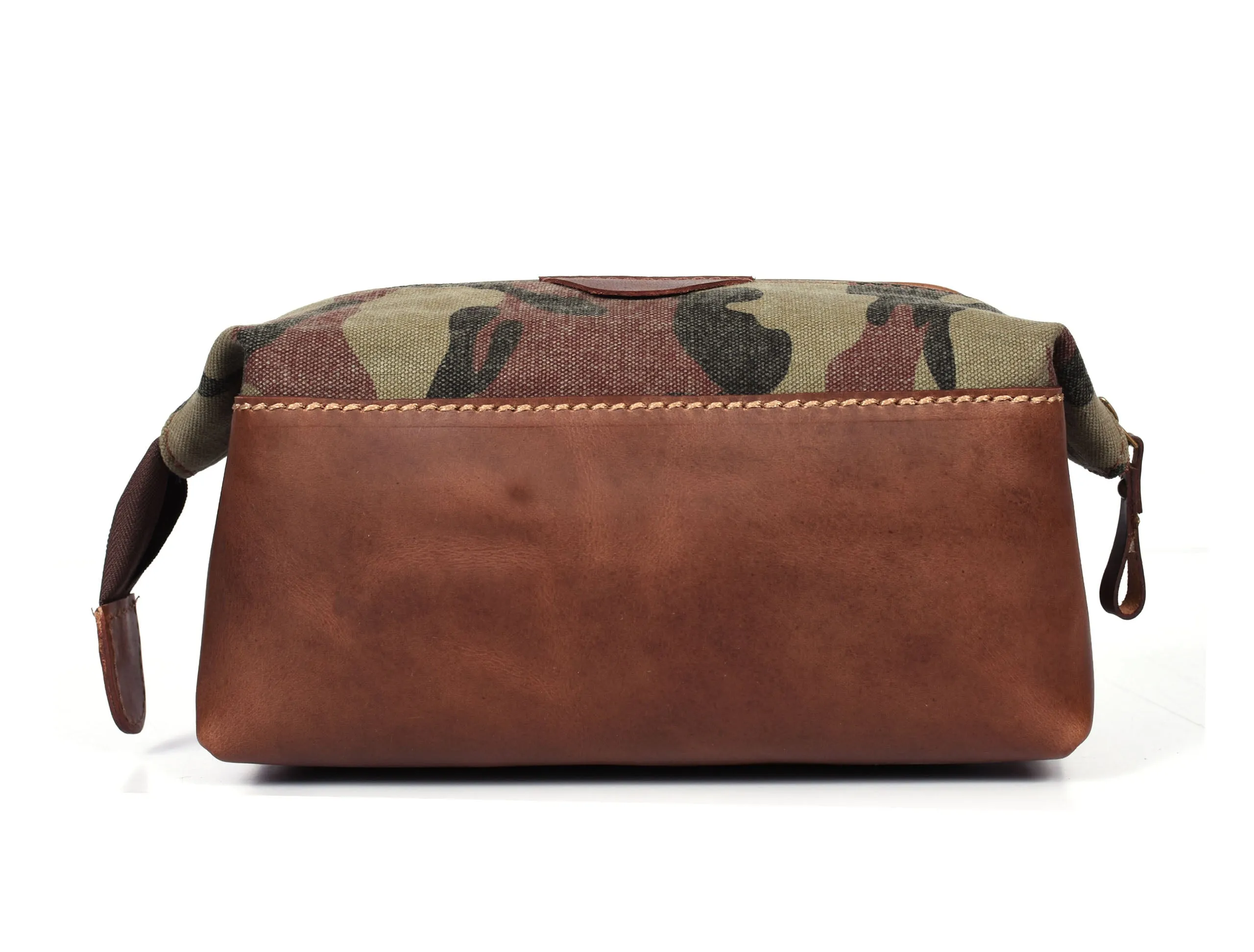 Tyler Leather Camouflage Toiletry Bag -  Camo Green