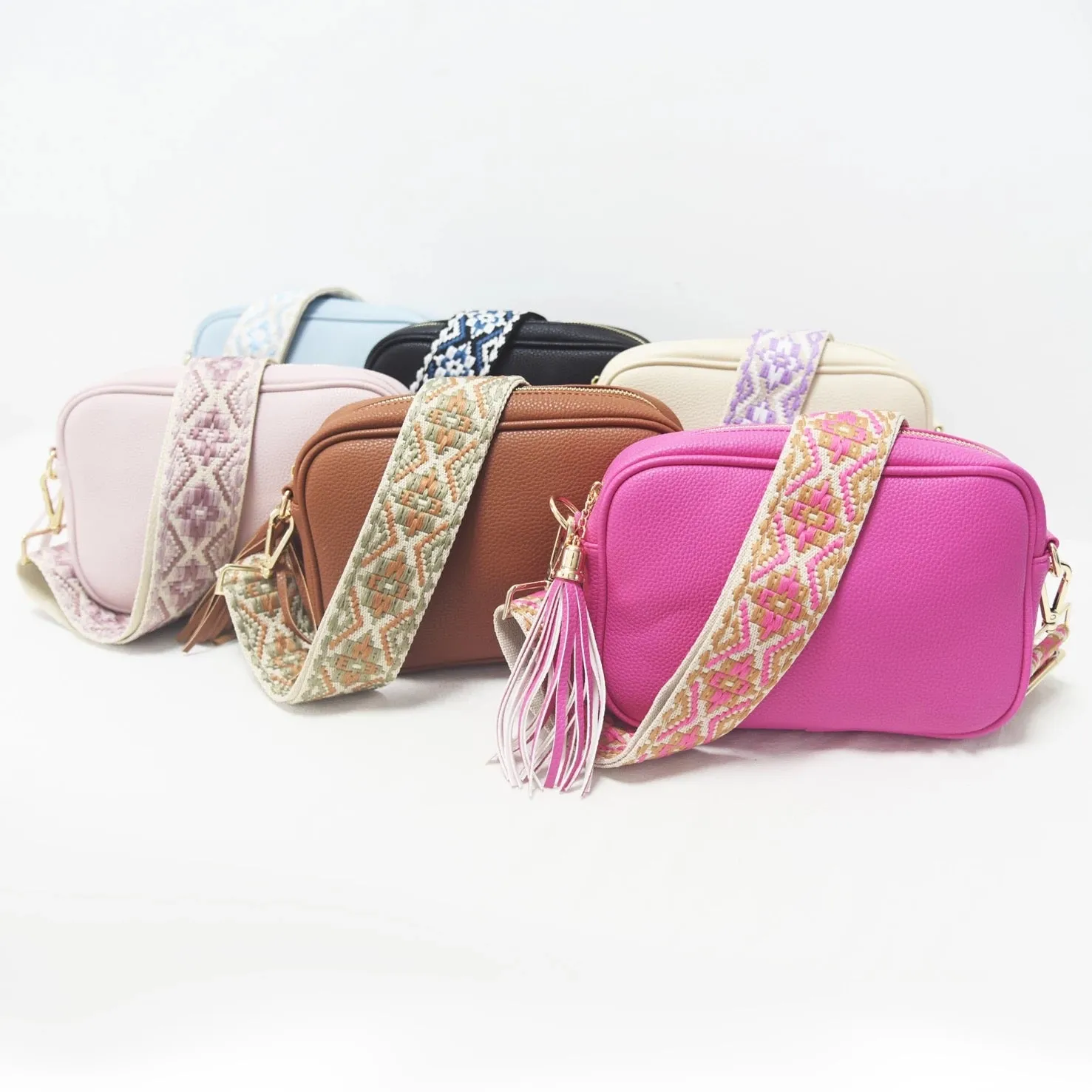 Vegan Leather  Crossbody Bag - Assorted Colors