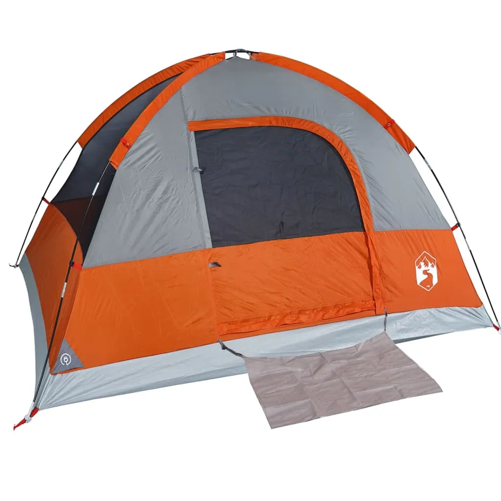 vidaXL Camping Tent Dome 3-Person Orange Waterproof