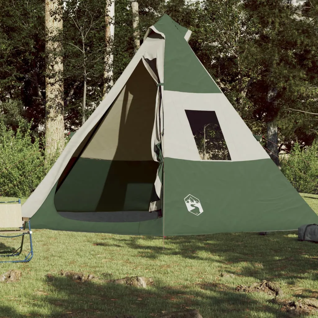 vidaXL Camping Tent Tipi 7-Person Green Waterproof