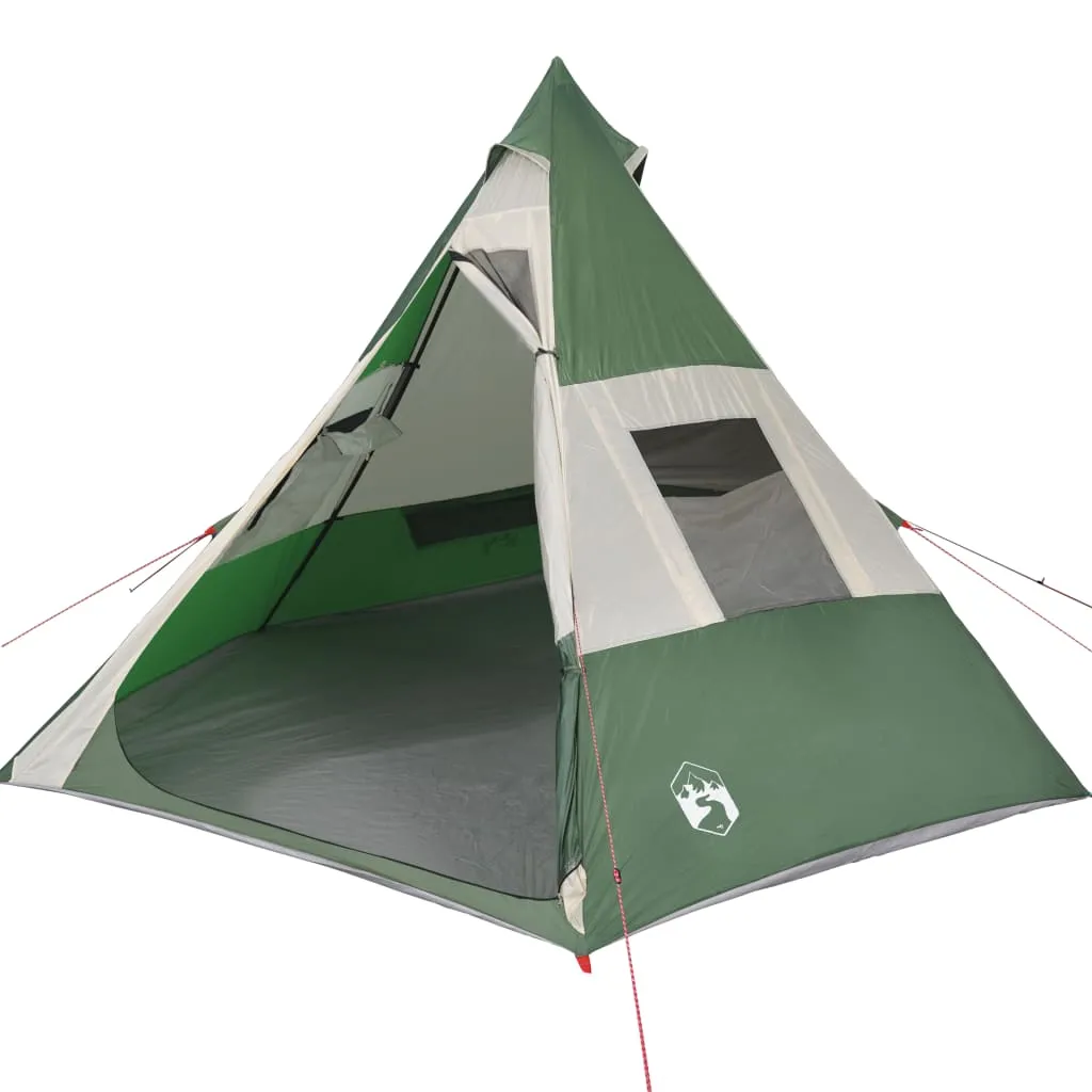 vidaXL Camping Tent Tipi 7-Person Green Waterproof