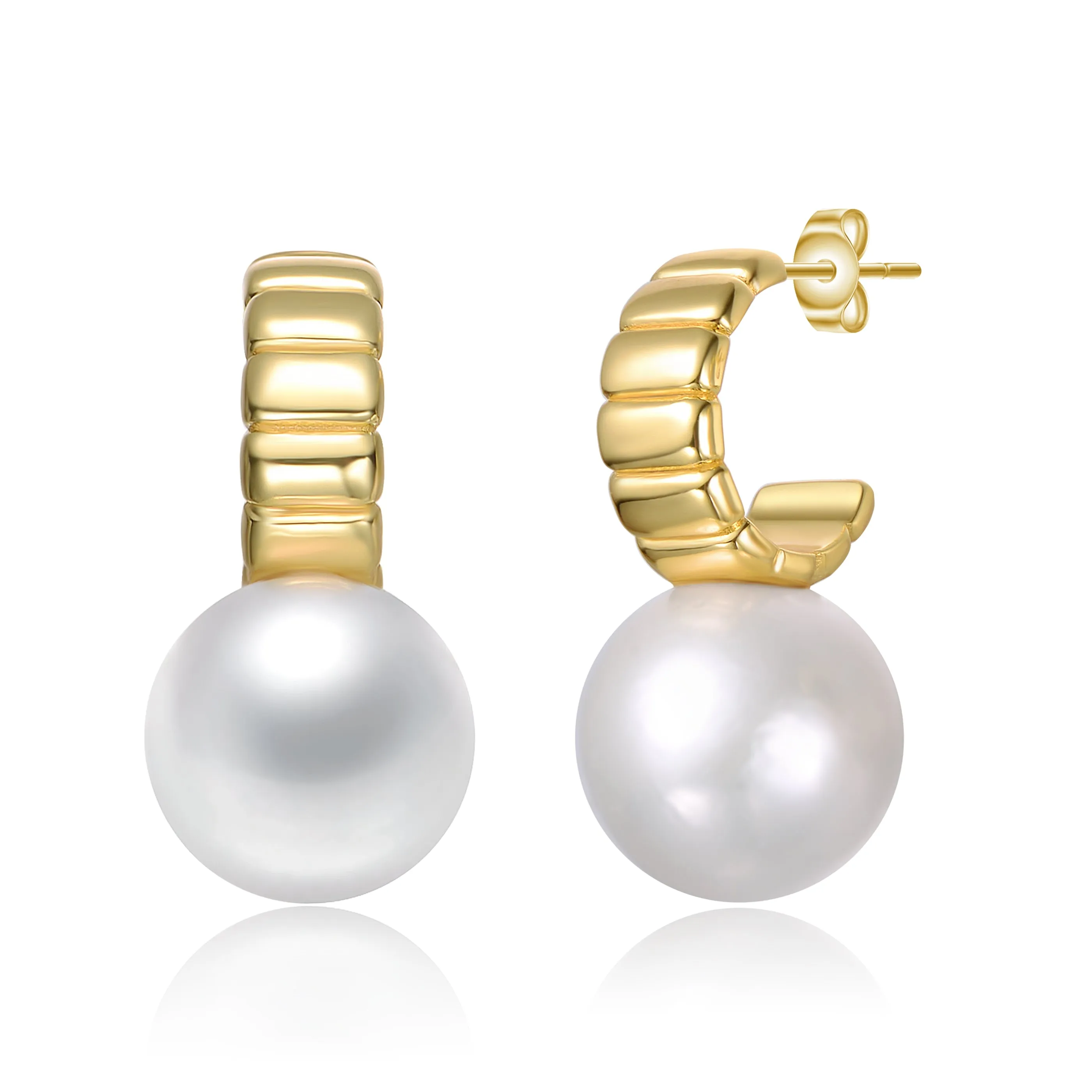 Vilette C-Hoop Pearl Drop Earrings