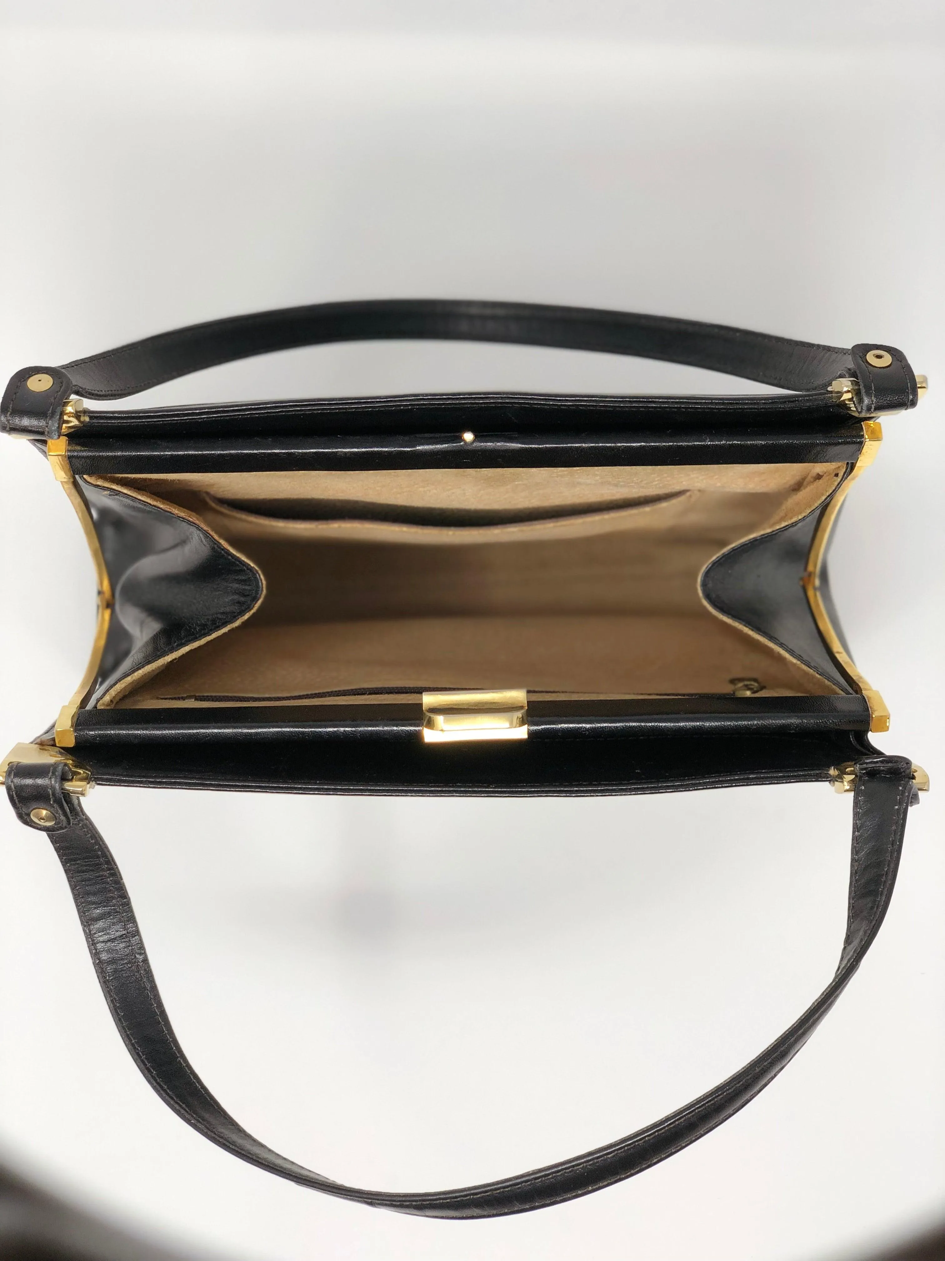 Vintage Black Leather Handbag