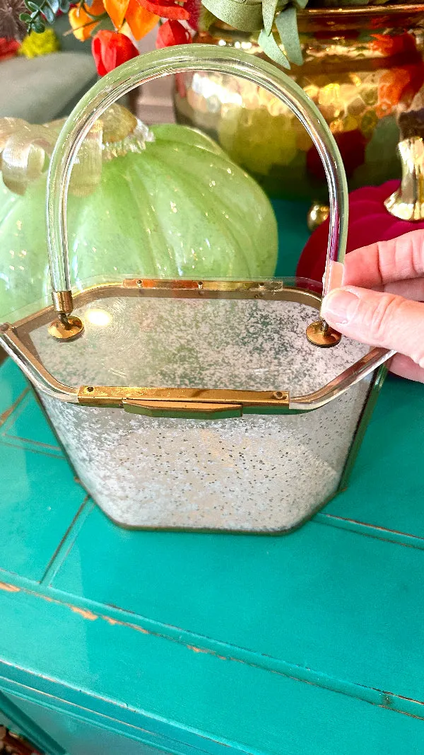 Vintage Lucite Purse - Gold Iridescent