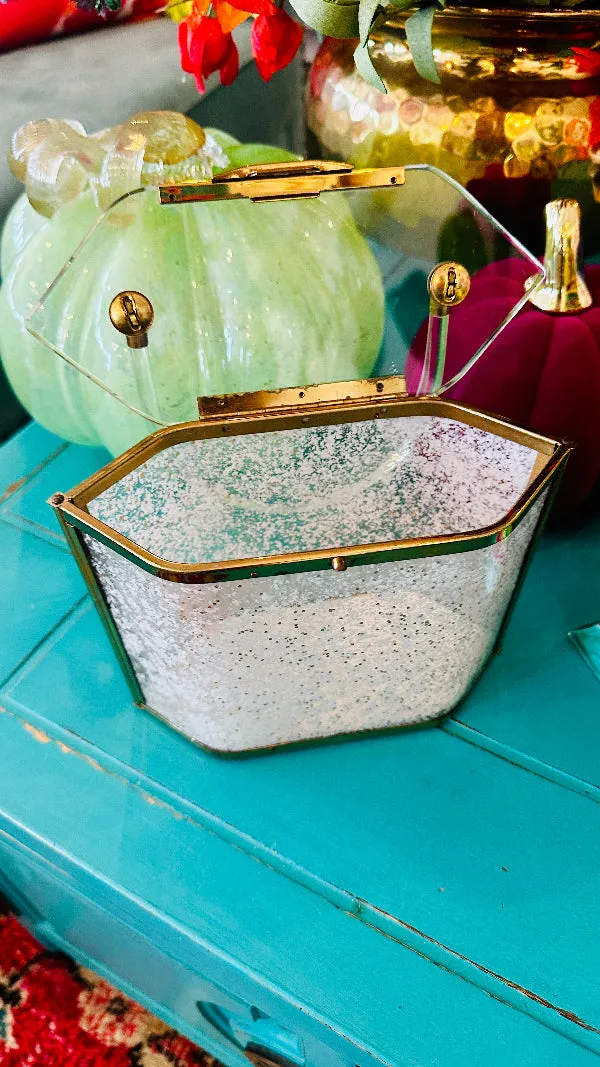 Vintage Lucite Purse - Gold Iridescent