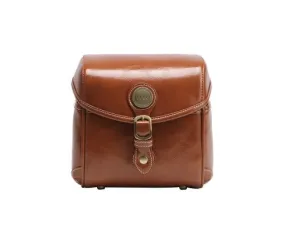 Vintage Style Leather Shoulder Bag for DSLR Camera - Light Brown