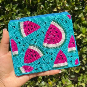 Watermelon Beaded Coin Purse