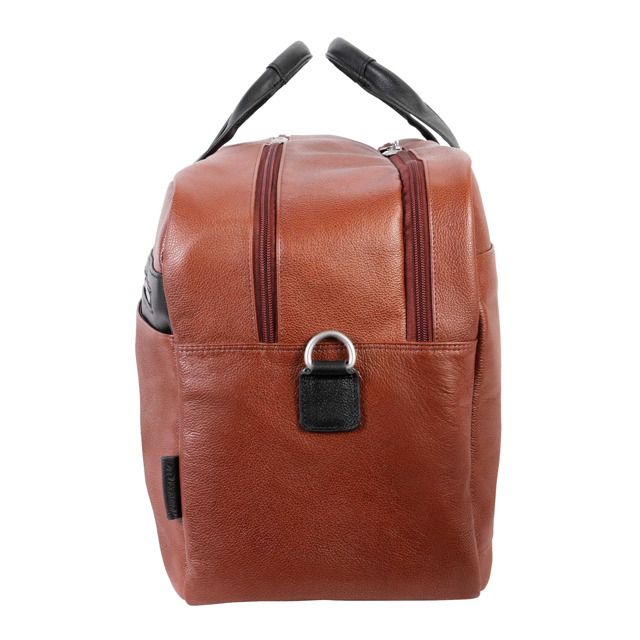 WELLINGTON  | 21” Leather Carry-All Two-Tone Laptop Duffel