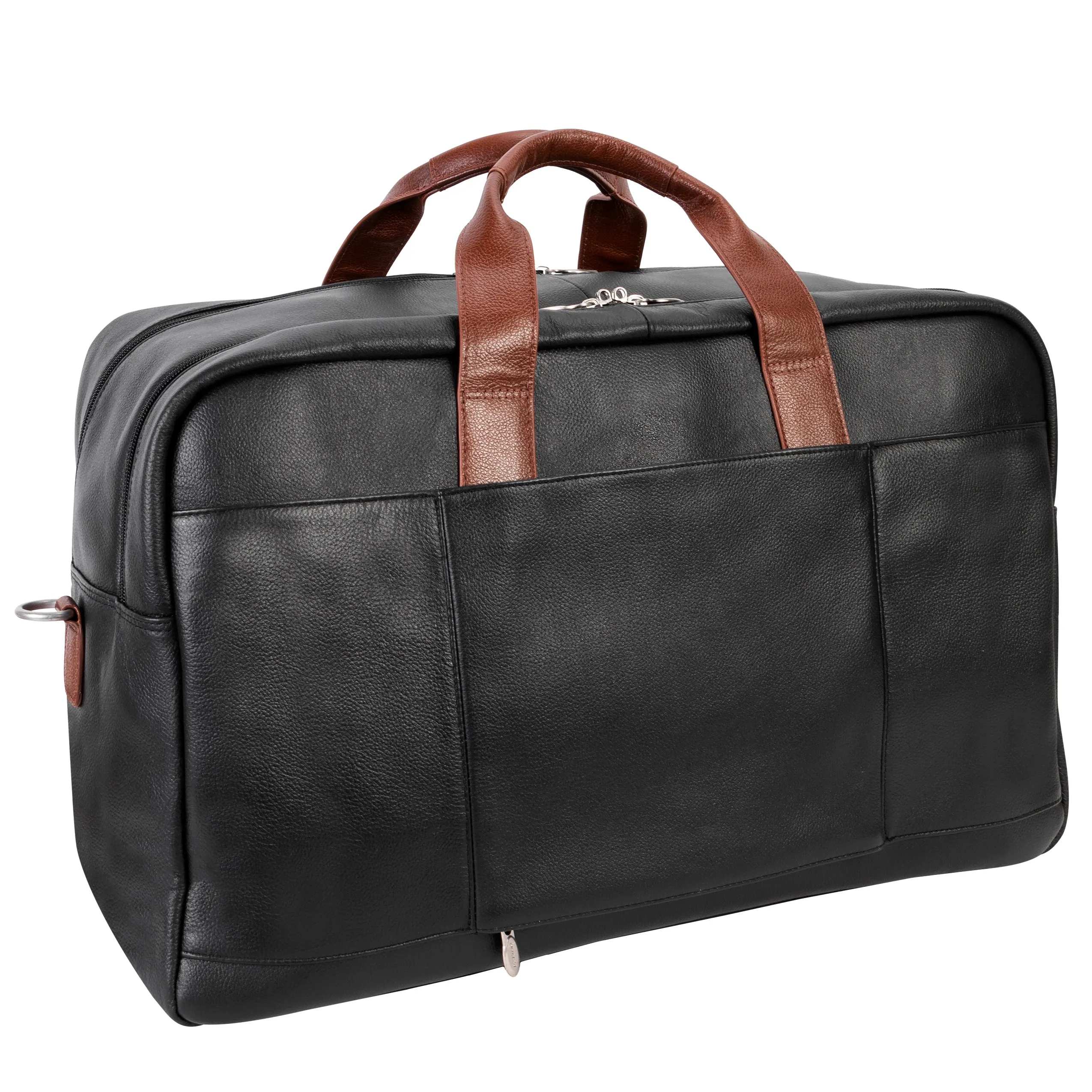 WELLINGTON  | 21” Leather Carry-All Two-Tone Laptop Duffel