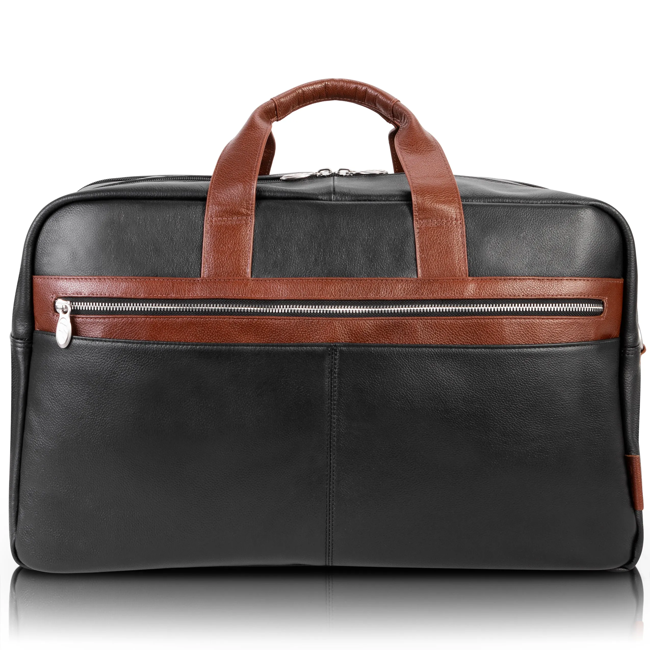 WELLINGTON  | 21” Leather Carry-All Two-Tone Laptop Duffel