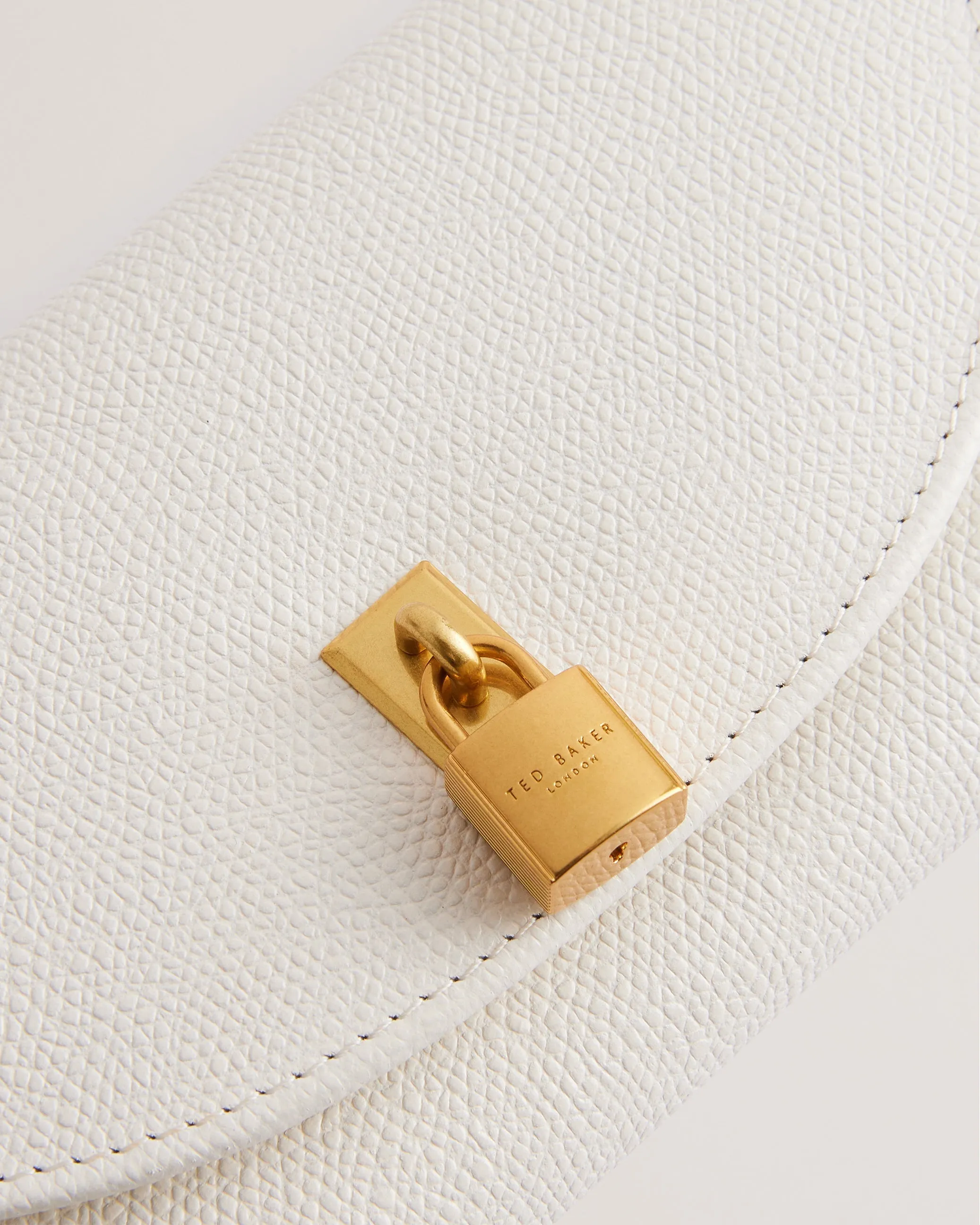 Wesmina Padlock Detail Large Purse Ecru