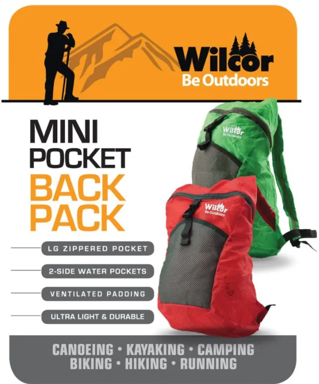 Wilcor - Mini Pocket Fold Backpack 12L