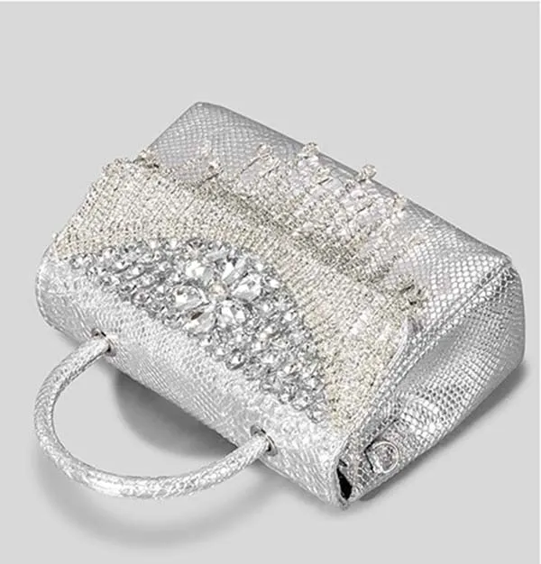 Winnal Crystal  Cross Body Top Handle Bag