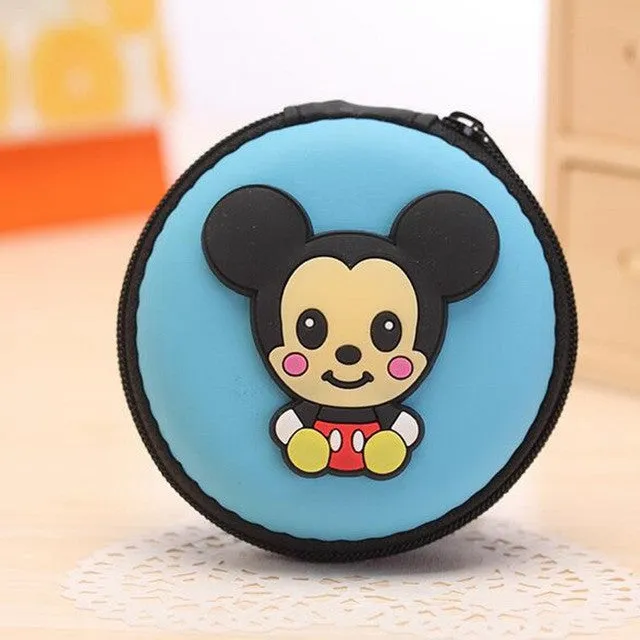 Women Kawaii Animals Cartoon Stitch Hello Kitty Silicone Coin Purse Key kids Girls Wallet Earphone Organizer Box Bags