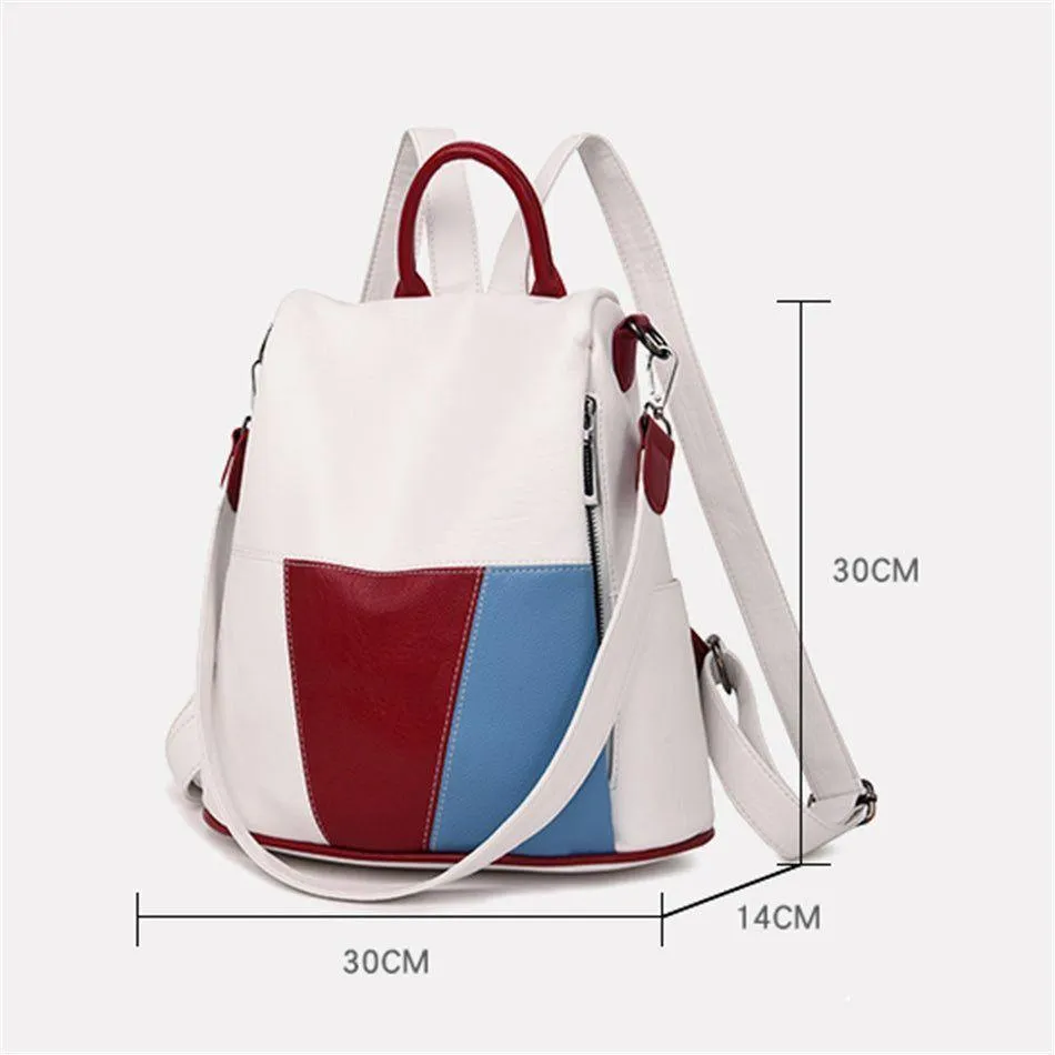 Women's Cool Backpacks V2S0249 Leather School Shoulder Bags