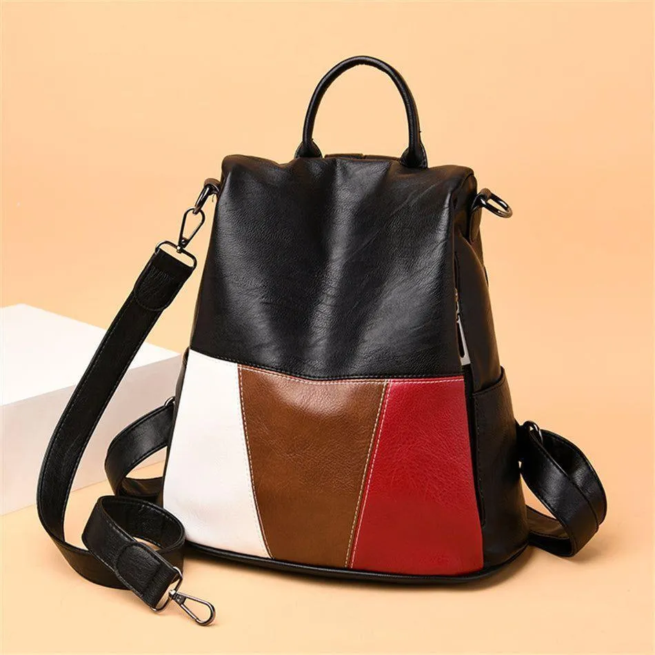 Women's Cool Backpacks V2S0249 Leather School Shoulder Bags