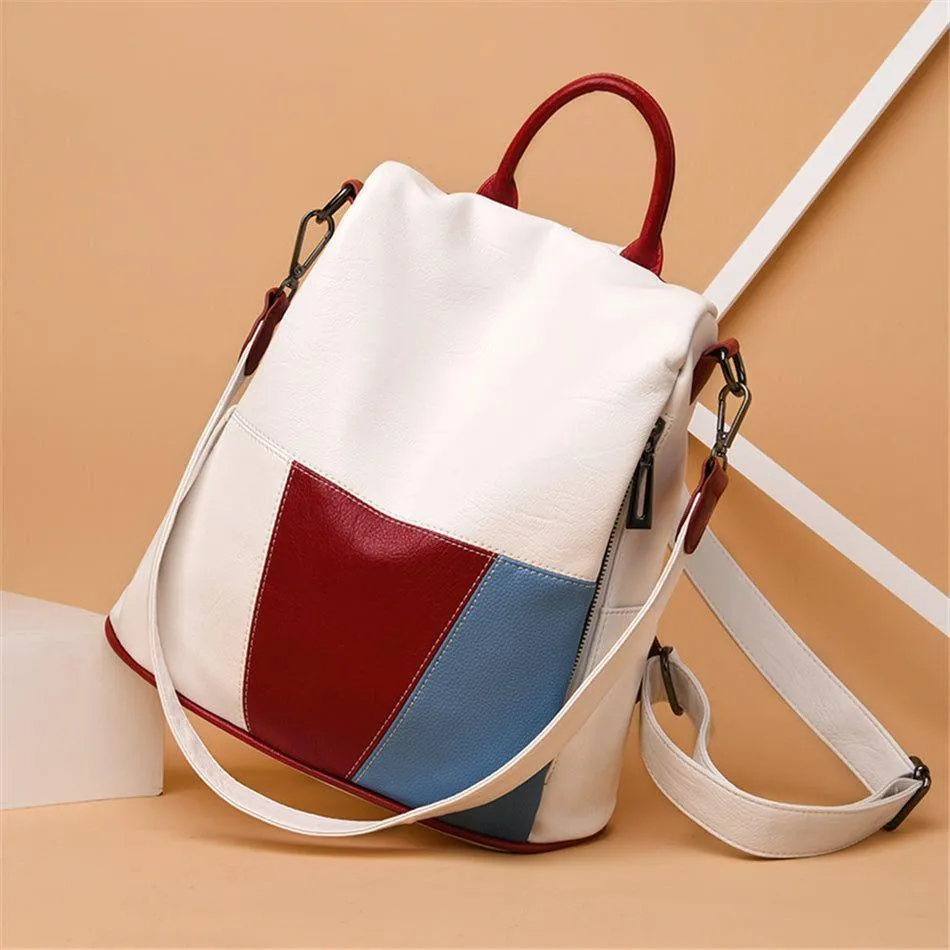 Women's Cool Backpacks V2S0249 Leather School Shoulder Bags