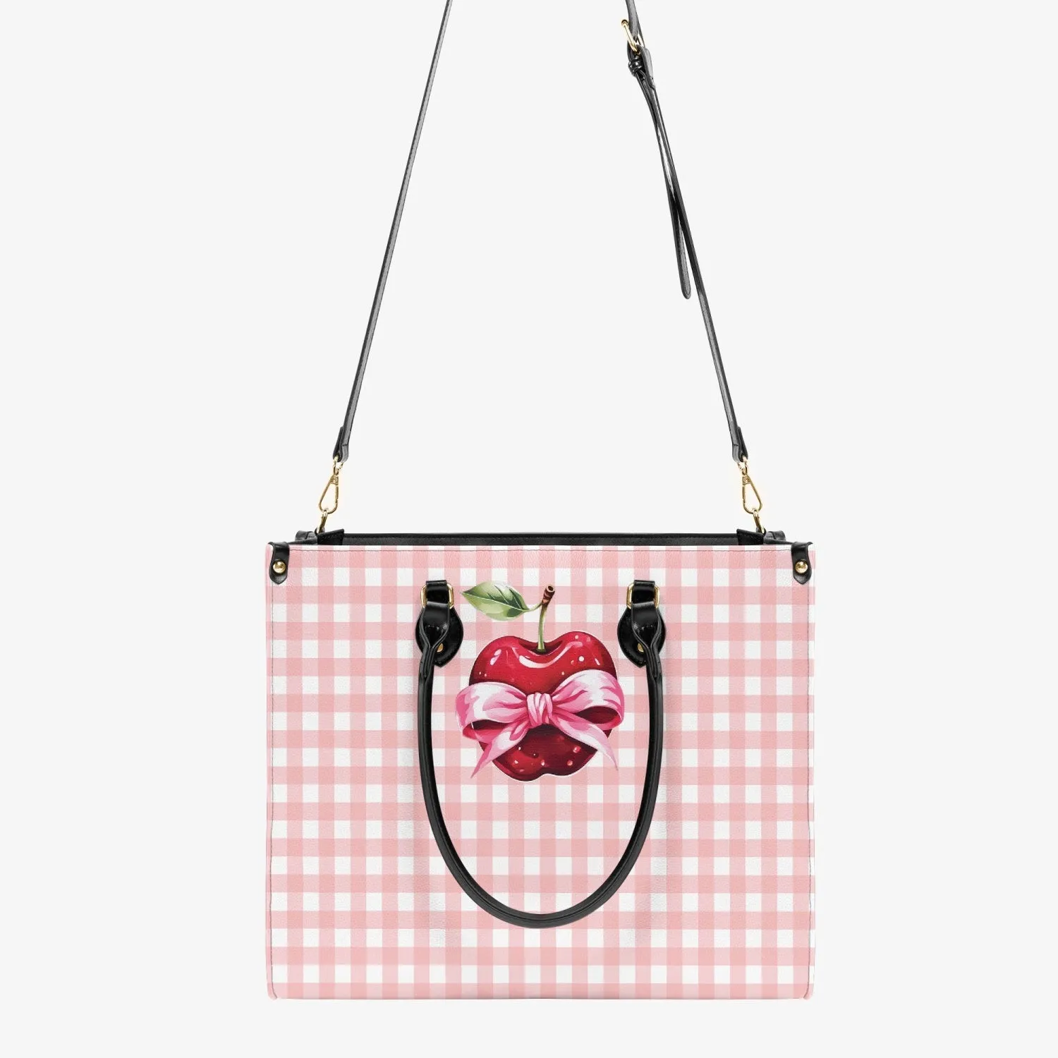 Women's Tote Bag - Rockabilly - Apple Plaid Pink