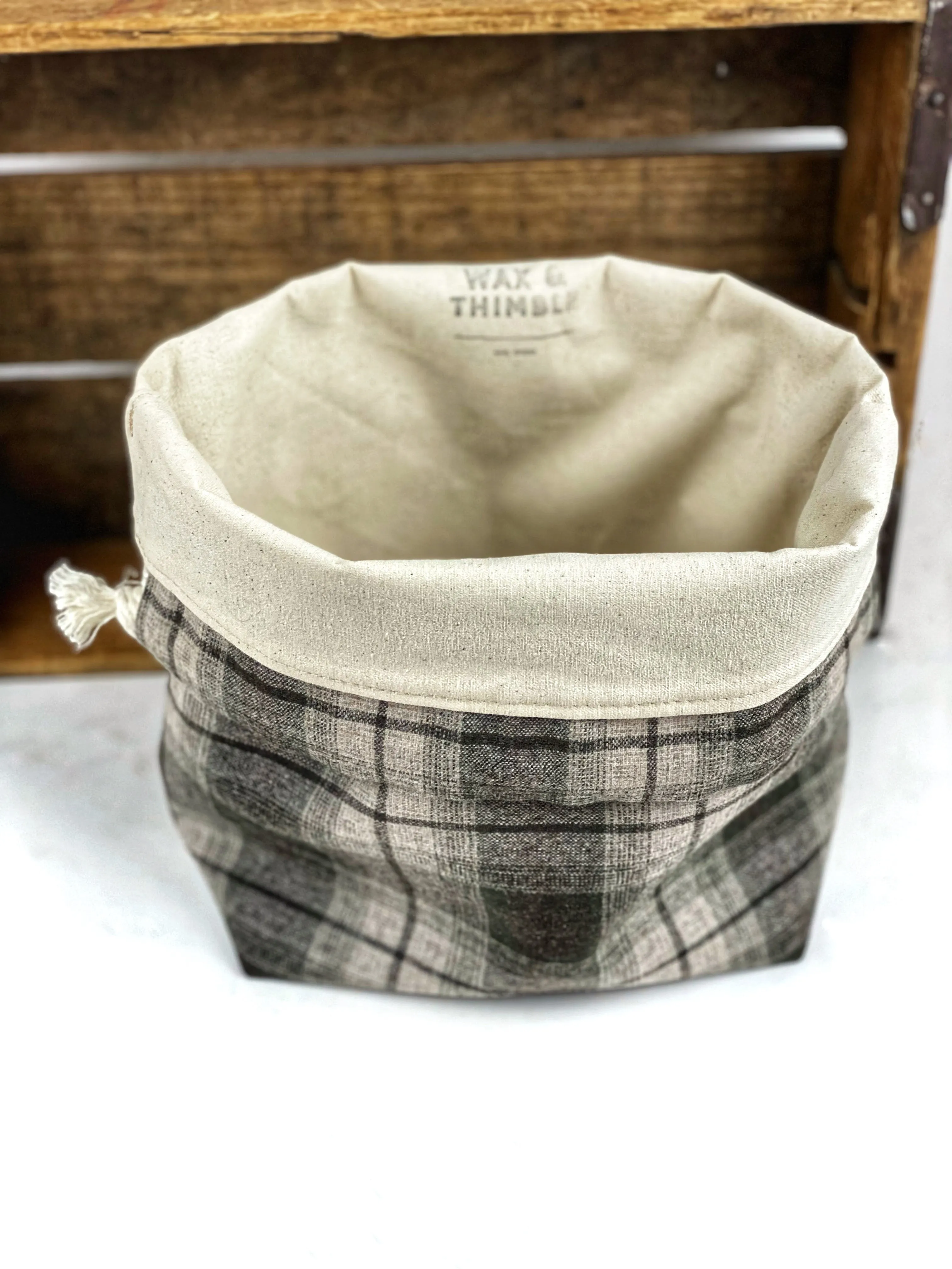 Wool or Flannel Small Sock or Hat Drawstring Project Shoe Storage Bag