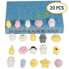 YIWA 20pcs Mini Mochi Squishy Panda Cat Stress Reliever Anxiety Toy